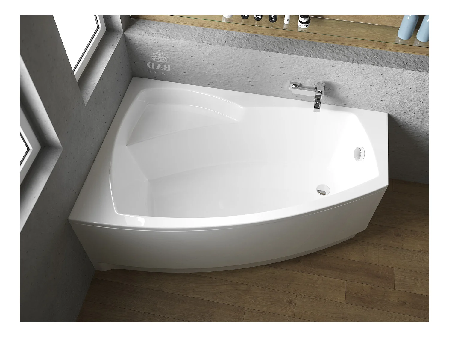 Badewanne Eckwanne FRIDA 150x100 Links | Ablauf & Füße GRATIS !