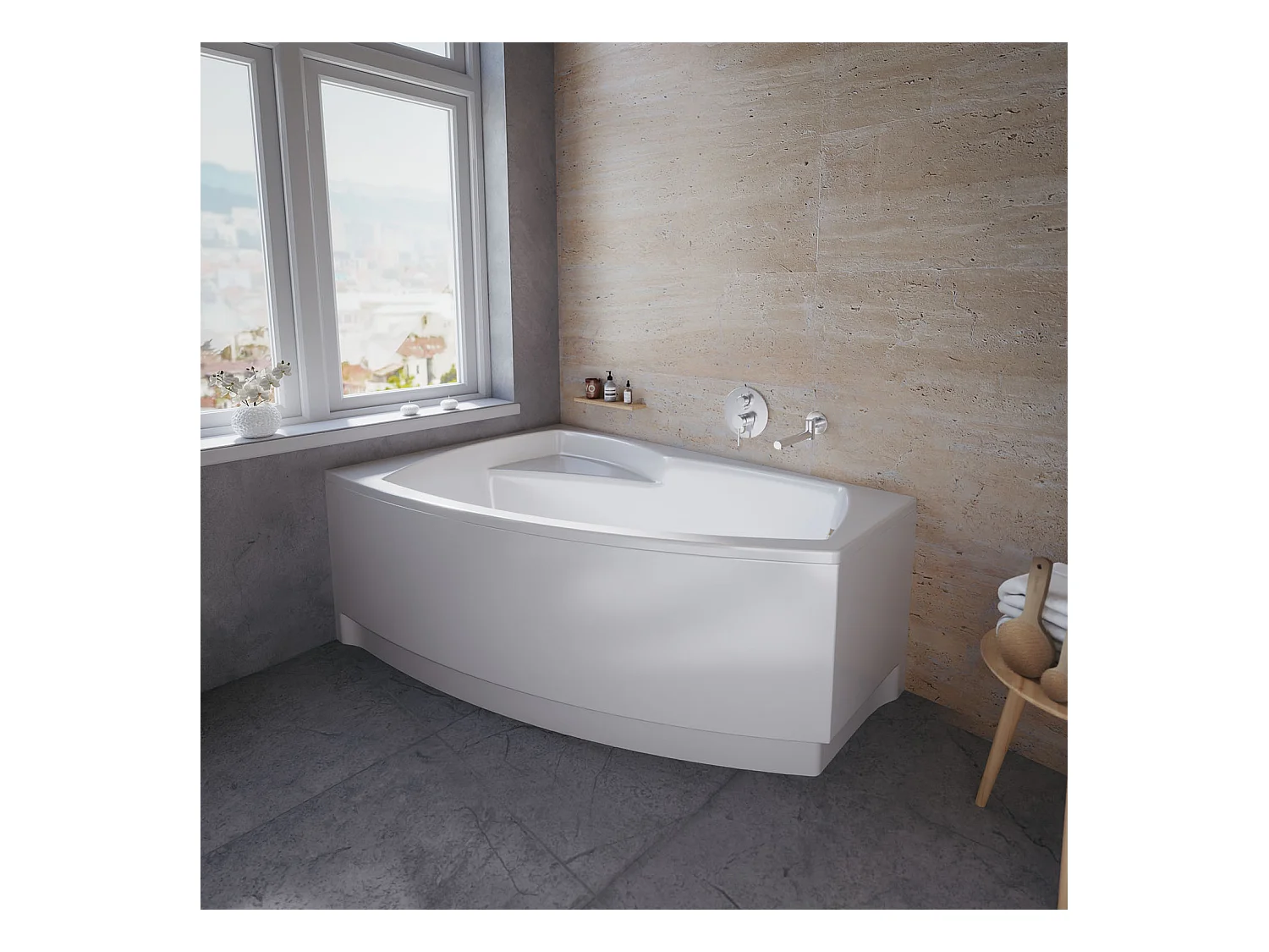 Badewanne Eckwanne FRIDA 150x100 Links | Ablauf & Füße GRATIS !