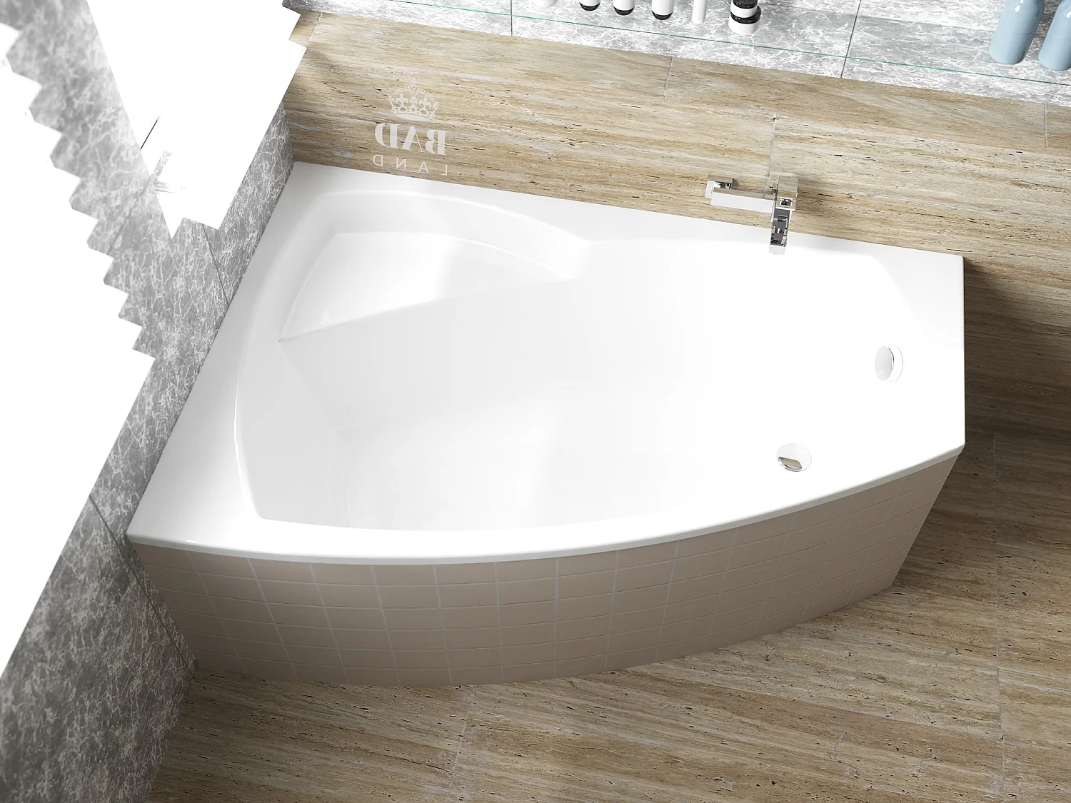 Badewanne Eckwanne FRIDA 150x100 Links | Ablauf & Füße GRATIS !