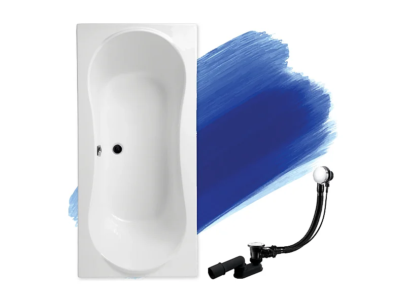 Rechthoekige badkuip LONG 170x80 | Afvoer &amp; poten GRATIS!