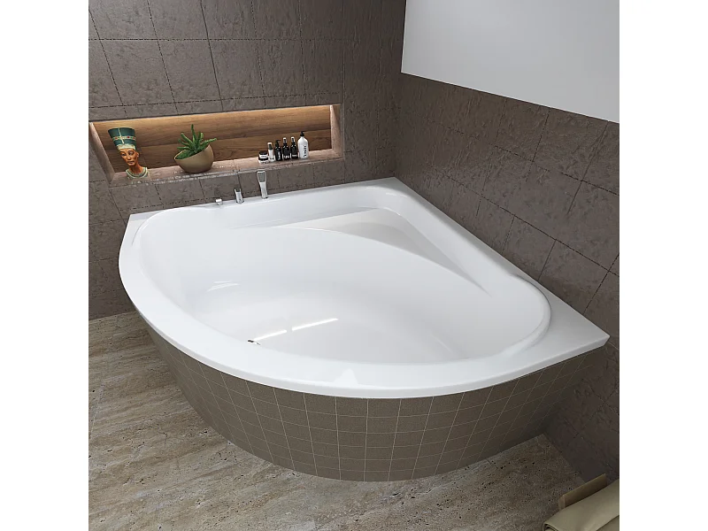 Hoekbad STANDARD 140x140 met piepschuim bekleding | Afvoer &amp; poten GRATIS!