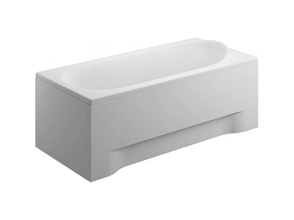 Baignoire rectangulaire 170x75 MEDIUM acrylique blanc + avec Tablier + Pieds + Vidage à chromé