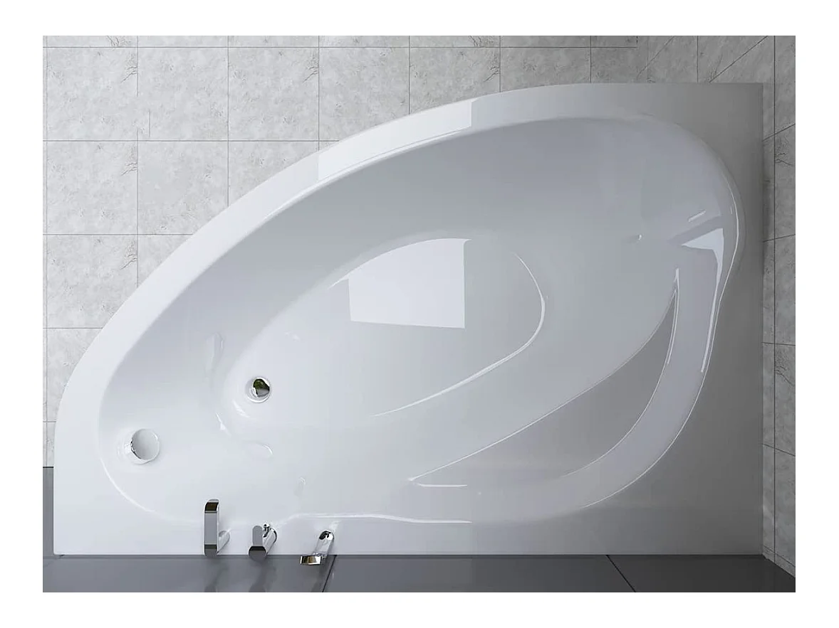 Badewanne Eckwanne MAREA 150x100 Rechts mit Styroporverkleidung | Ablauf & Füße GRATIS !