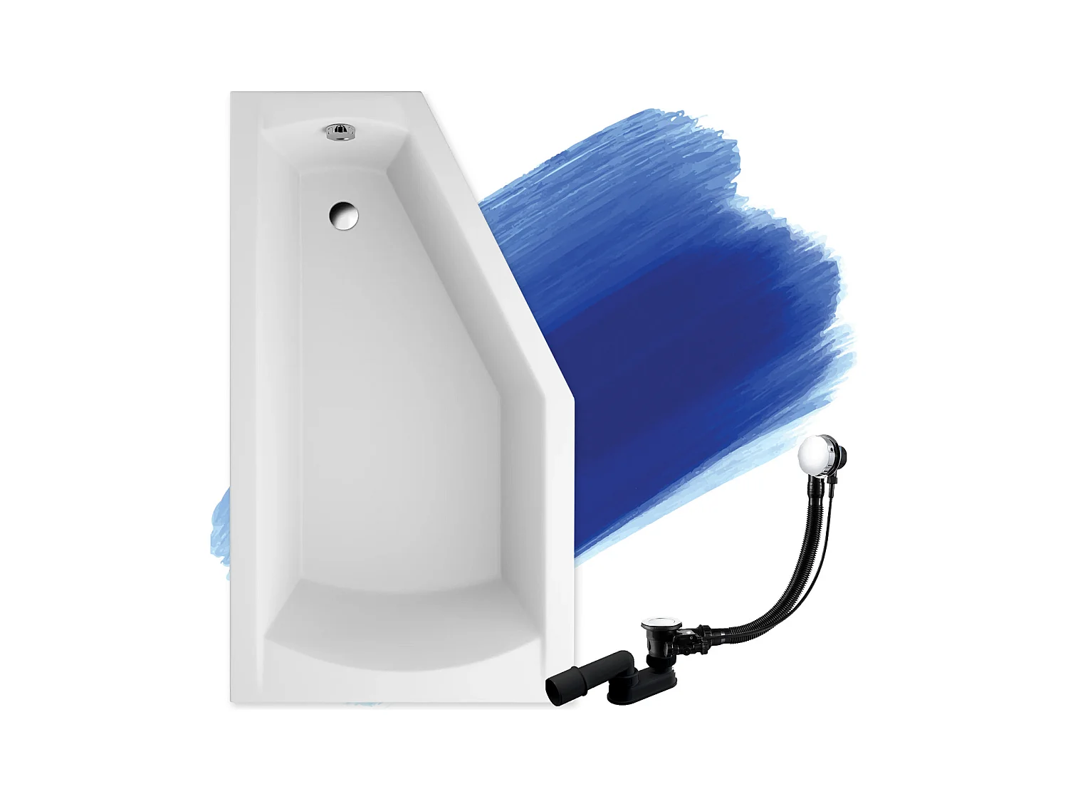 Badewanne Eckwanne SELENA 150x90 Links | Ablauf & Füße GRATIS !