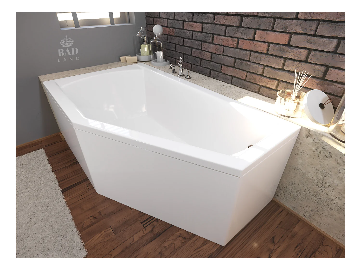 Badewanne Eckwanne SELENA 150x90 Links | Ablauf & Füße GRATIS !