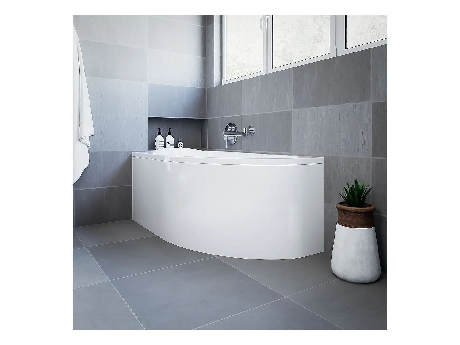 Badewanne Eckwanne MIKI 140x70 Links mit AcrylSchürze | Ablauf & Füße GRATIS !