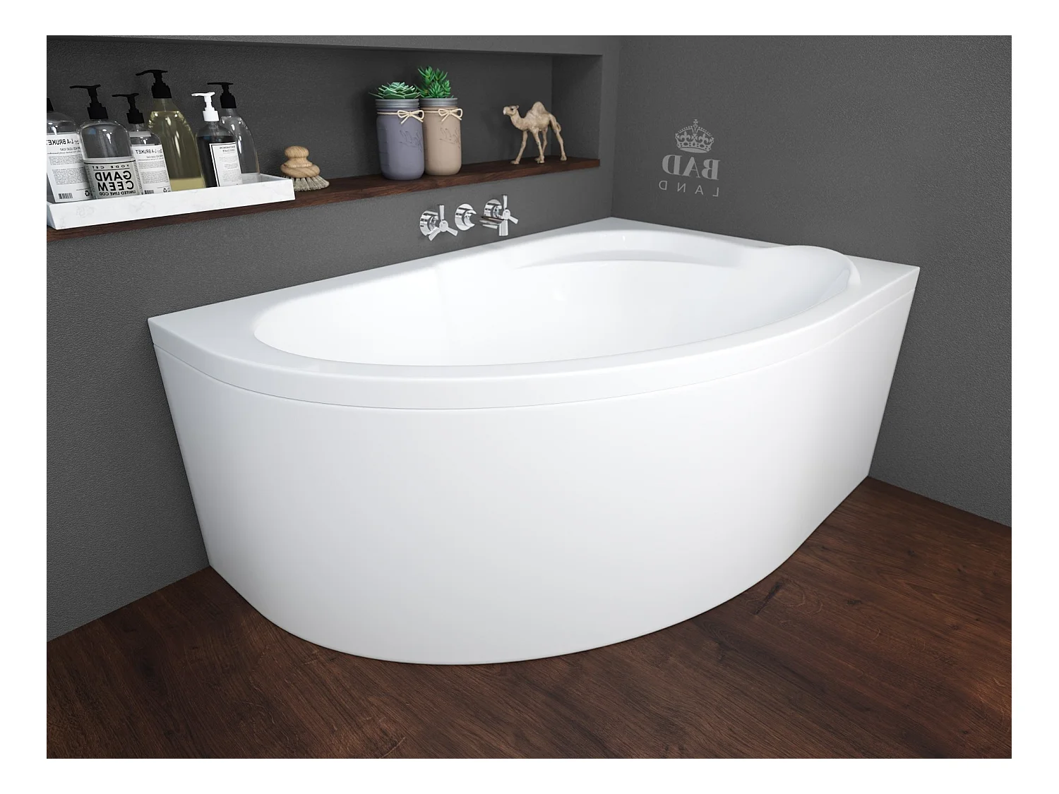 Badewanne Eckwanne STANDARD 130x85 Rechts | Ablauf & Füße GRATIS !