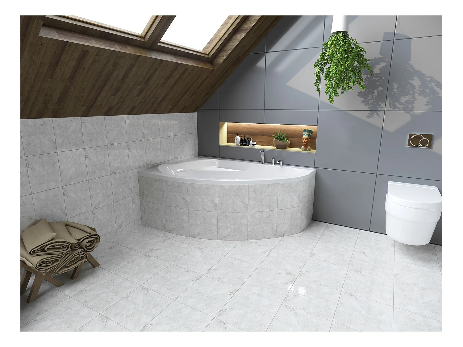 Badewanne Eckwanne MAREA 150x100 Links mit Styroporverkleidung | Ablauf & Füße GRATIS !