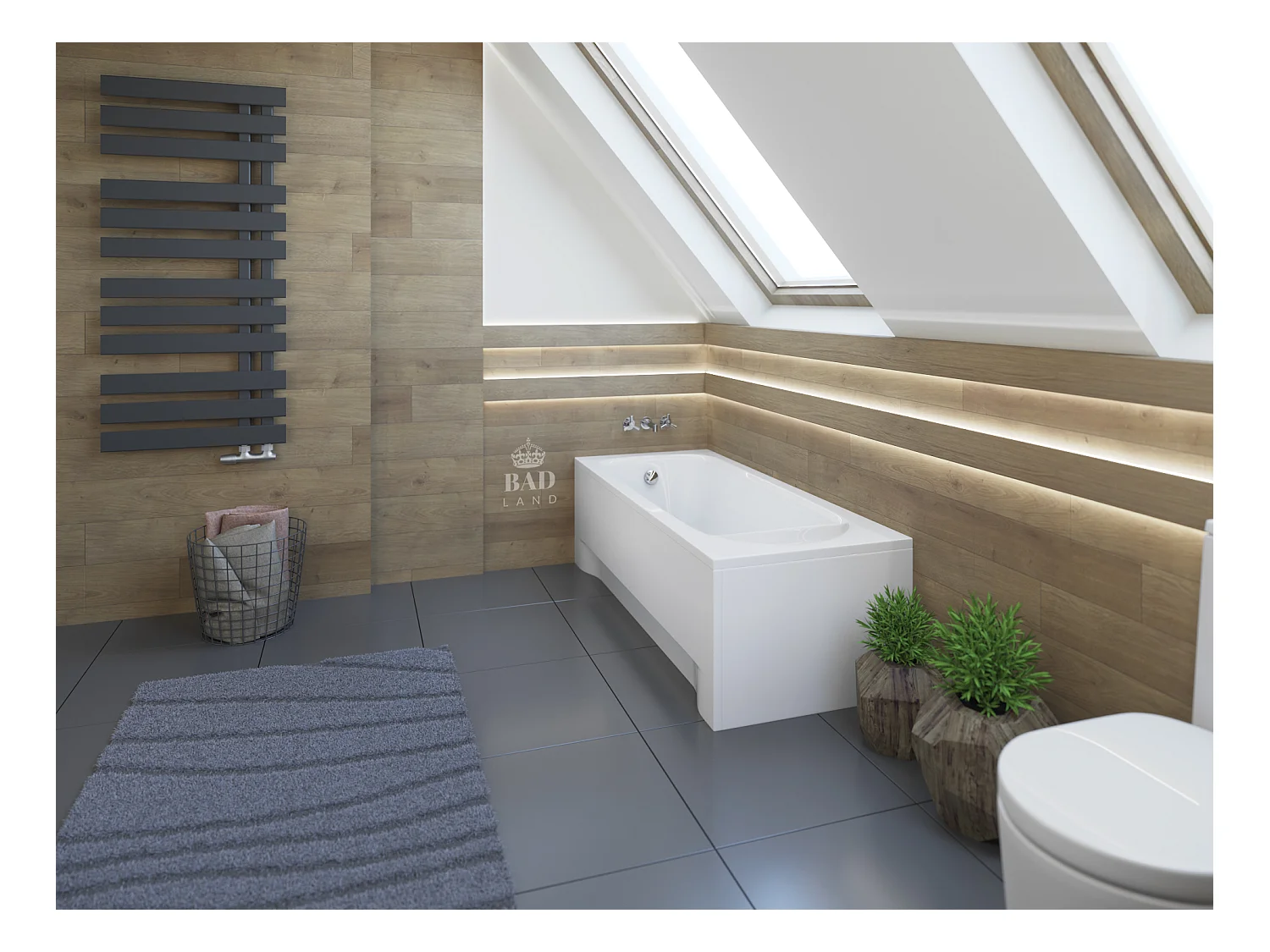 Baignoire rectangulaire 160x75 MEDIUM acrylique blanc, sans Habillage + Pieds + Vidage à chromé