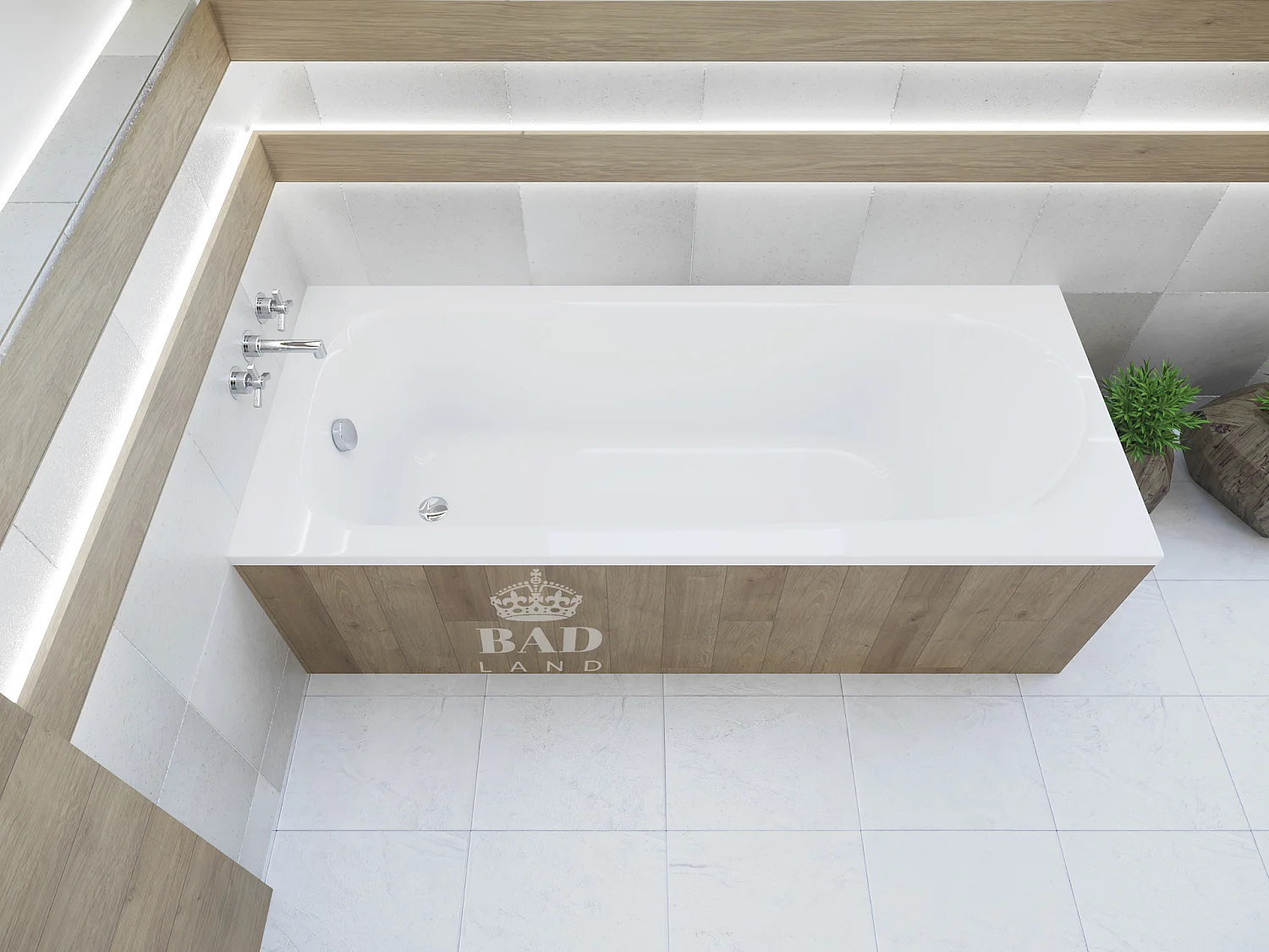 Badewanne Rechteck MEDIUM 160x75 | Ablauf & Füße GRATIS !