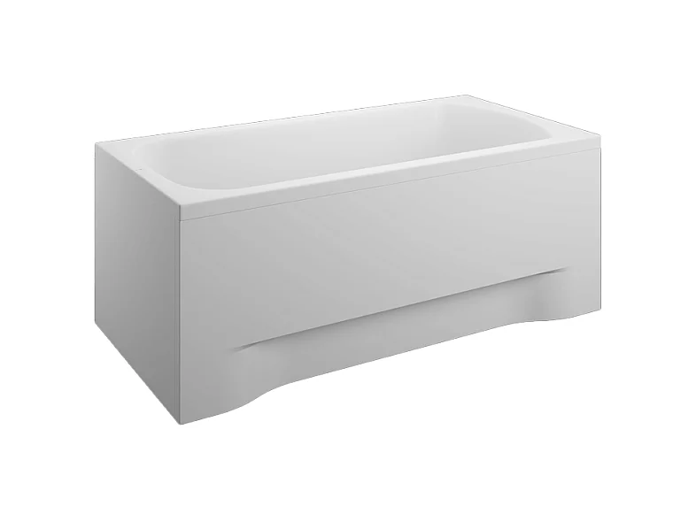 Baignoire rectangulaire 140x70 ELZA acrylique blanc + avec Tablier + Pieds + Vidage à chromé