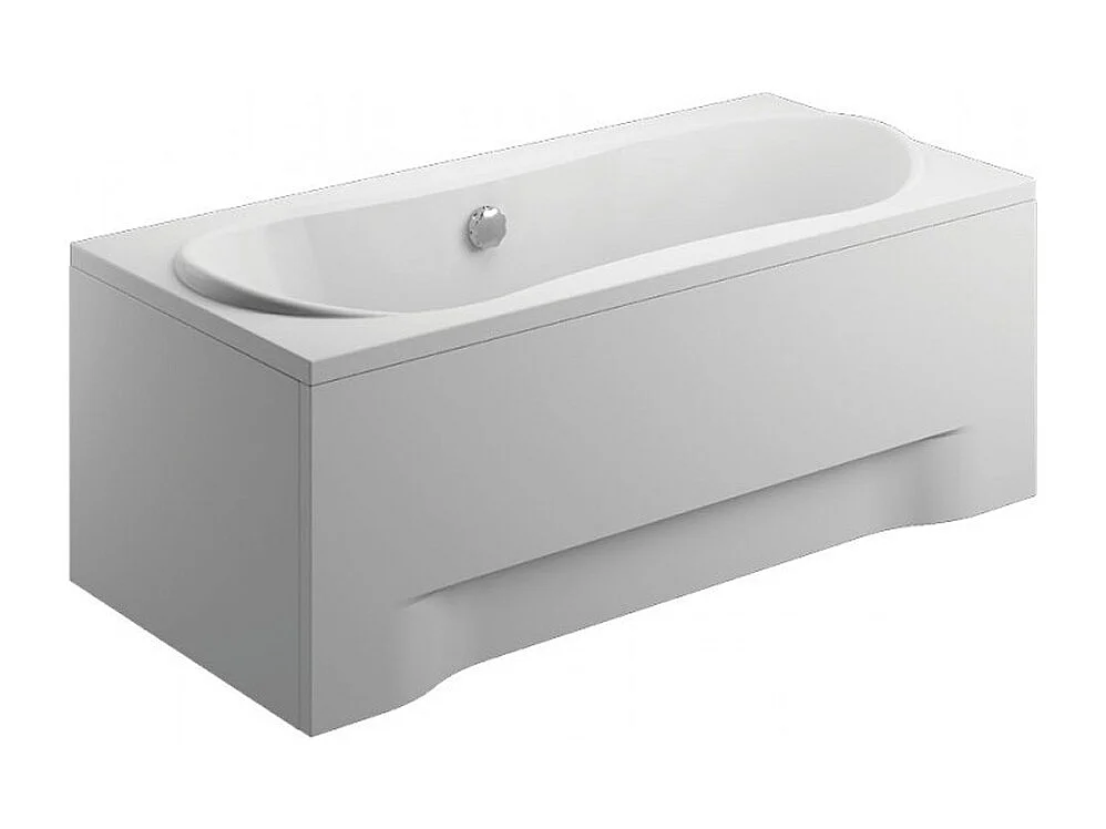 Baignoire rectangulaire 180x80 LONG acrylique blanc + avec Tablier + Pieds + Vidage à chromé