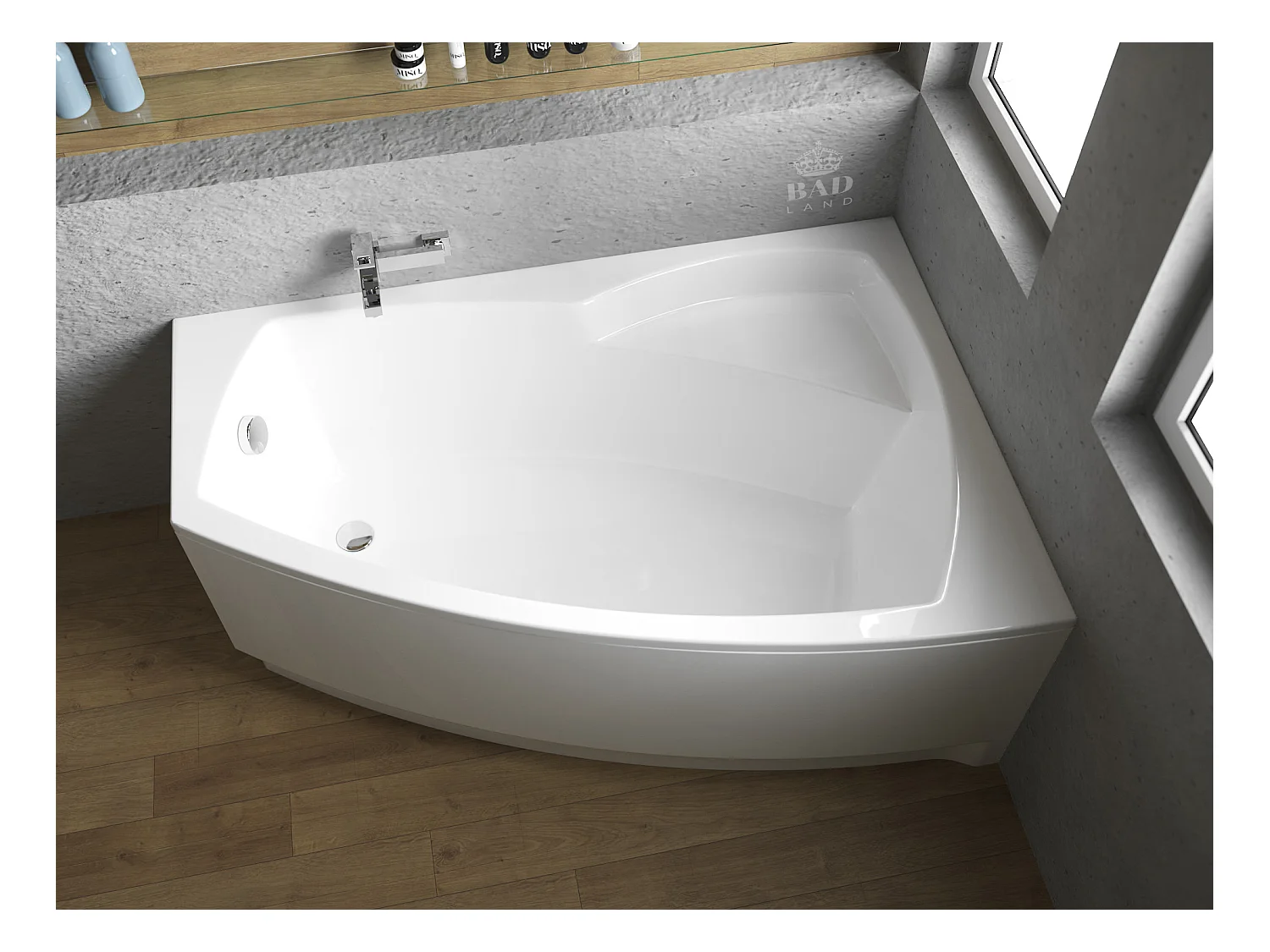 Badewanne Eckwanne FRIDA 140x90 Rechts | Ablauf & Füße GRATIS !