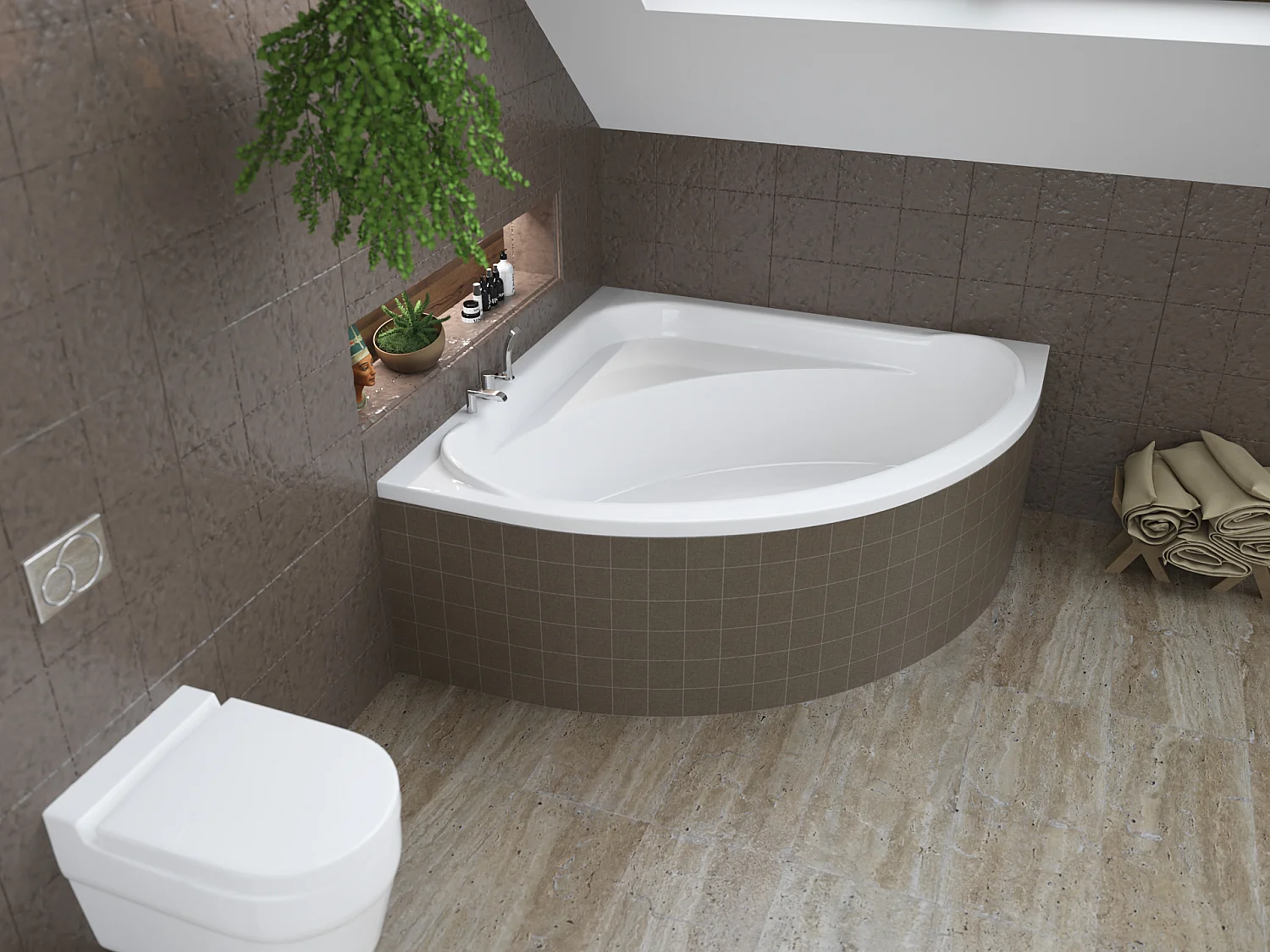 Hoekbad STANDARD 140x140 | Afvoer &amp; poten GRATIS!