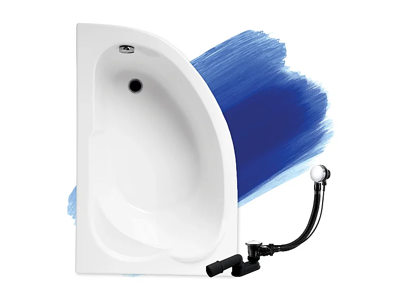 Badewanne Eckwanne STANDARD 130x85 Links | Ablauf & Füße GRATIS !