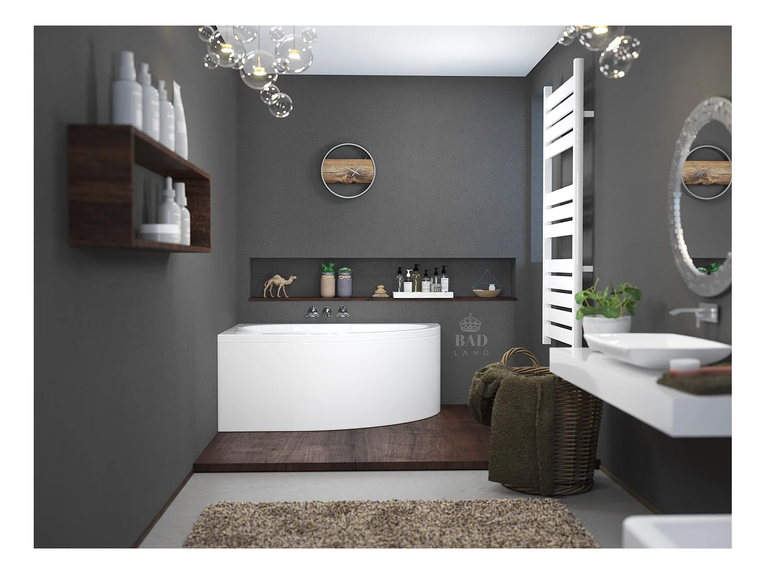 Badewanne Eckwanne STANDARD 130x85 Links | Ablauf & Füße GRATIS !