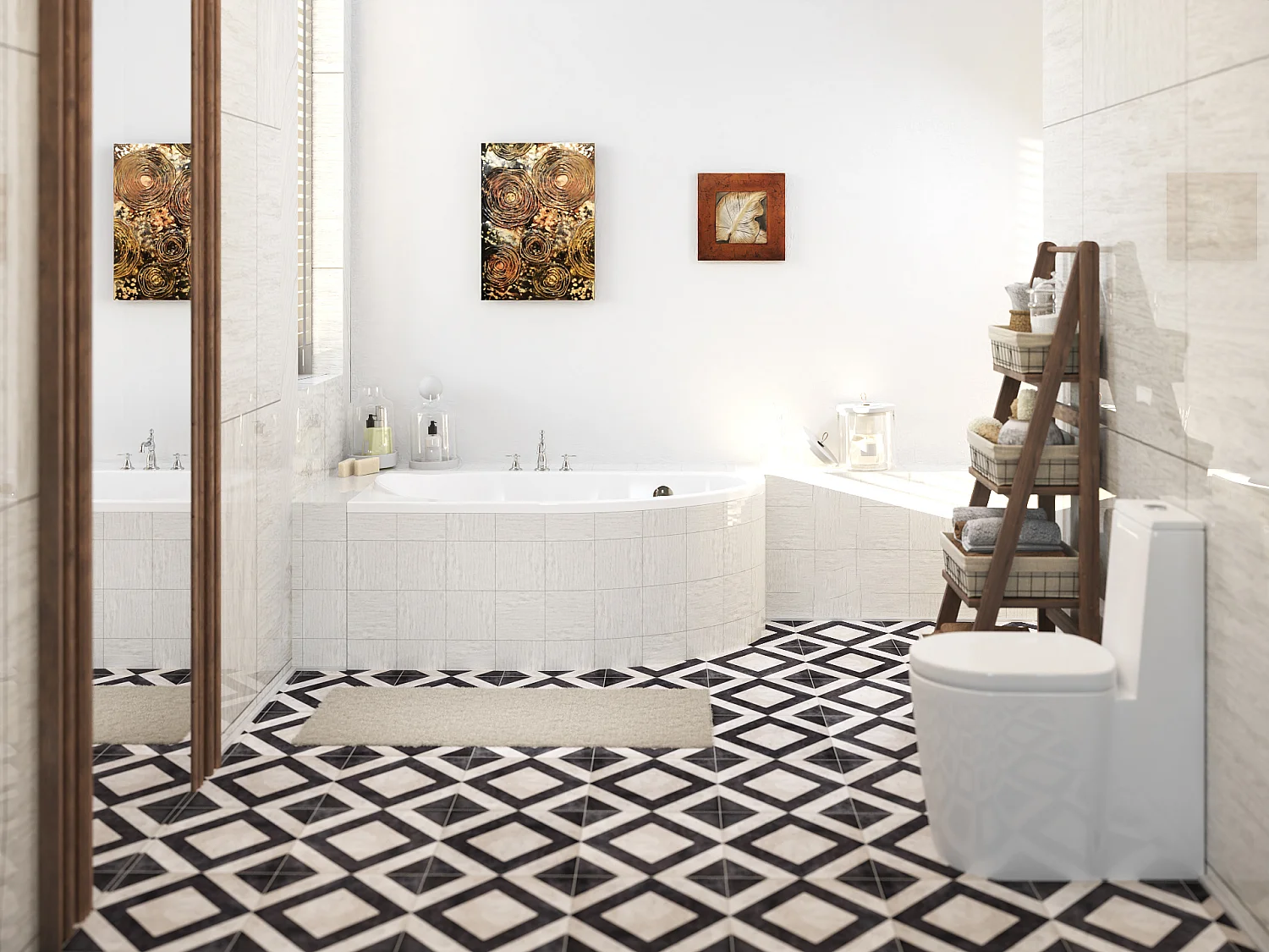 Baignoire asymétrique 140x70 Droite MIKI acrylique blanc + Habillage en polystyrène + Pieds + Vidage à chromé