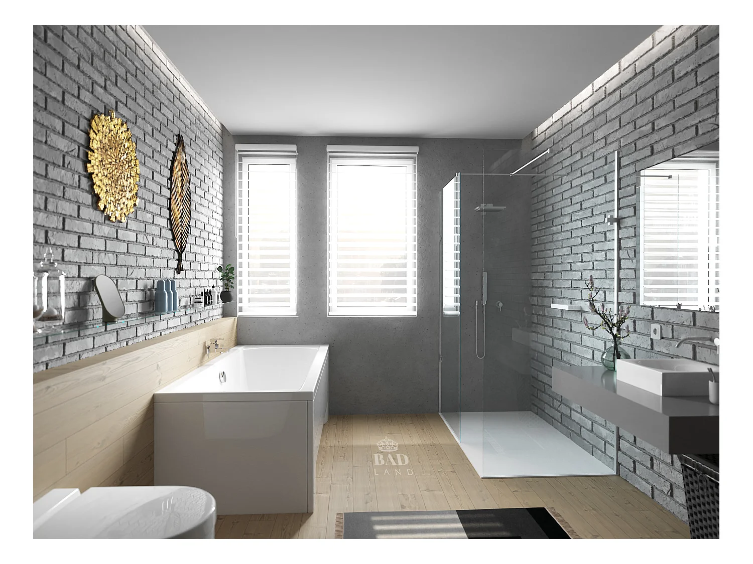 Baignoire rectangulaire 180x80 INES acrylique blanc, sans Habillage + Pieds + Vidage à chromé