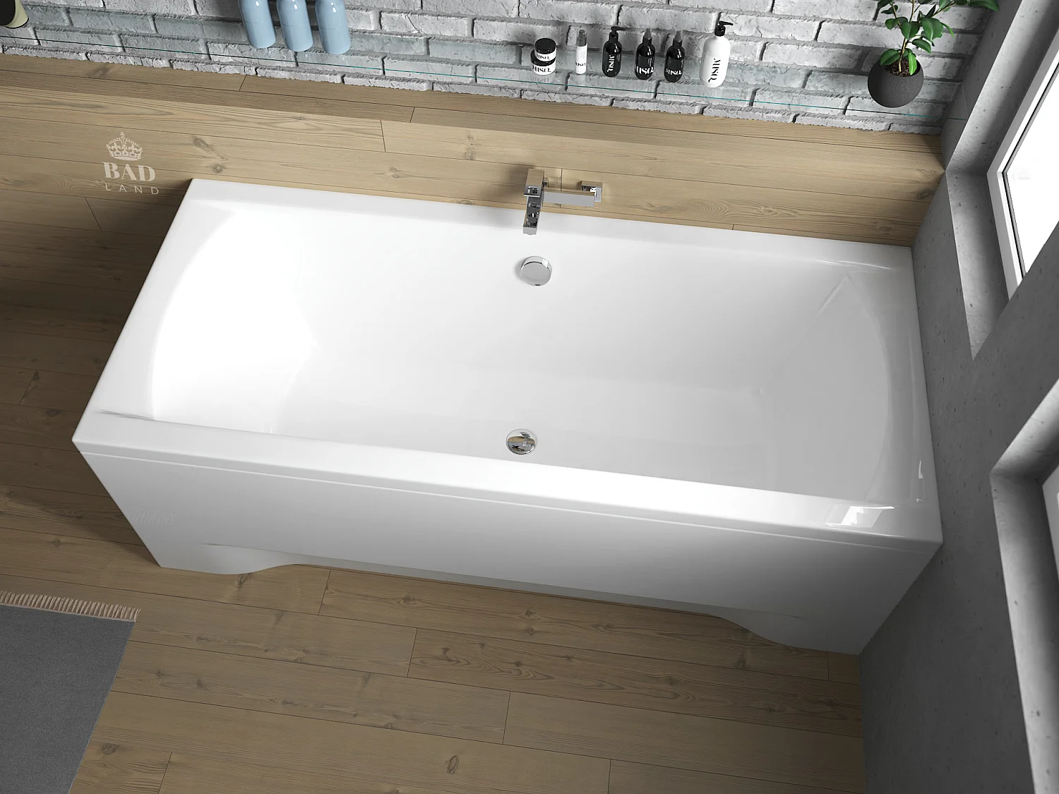 Badewanne Rechteck INES 180x80 | Ablauf & Füße GRATIS !
