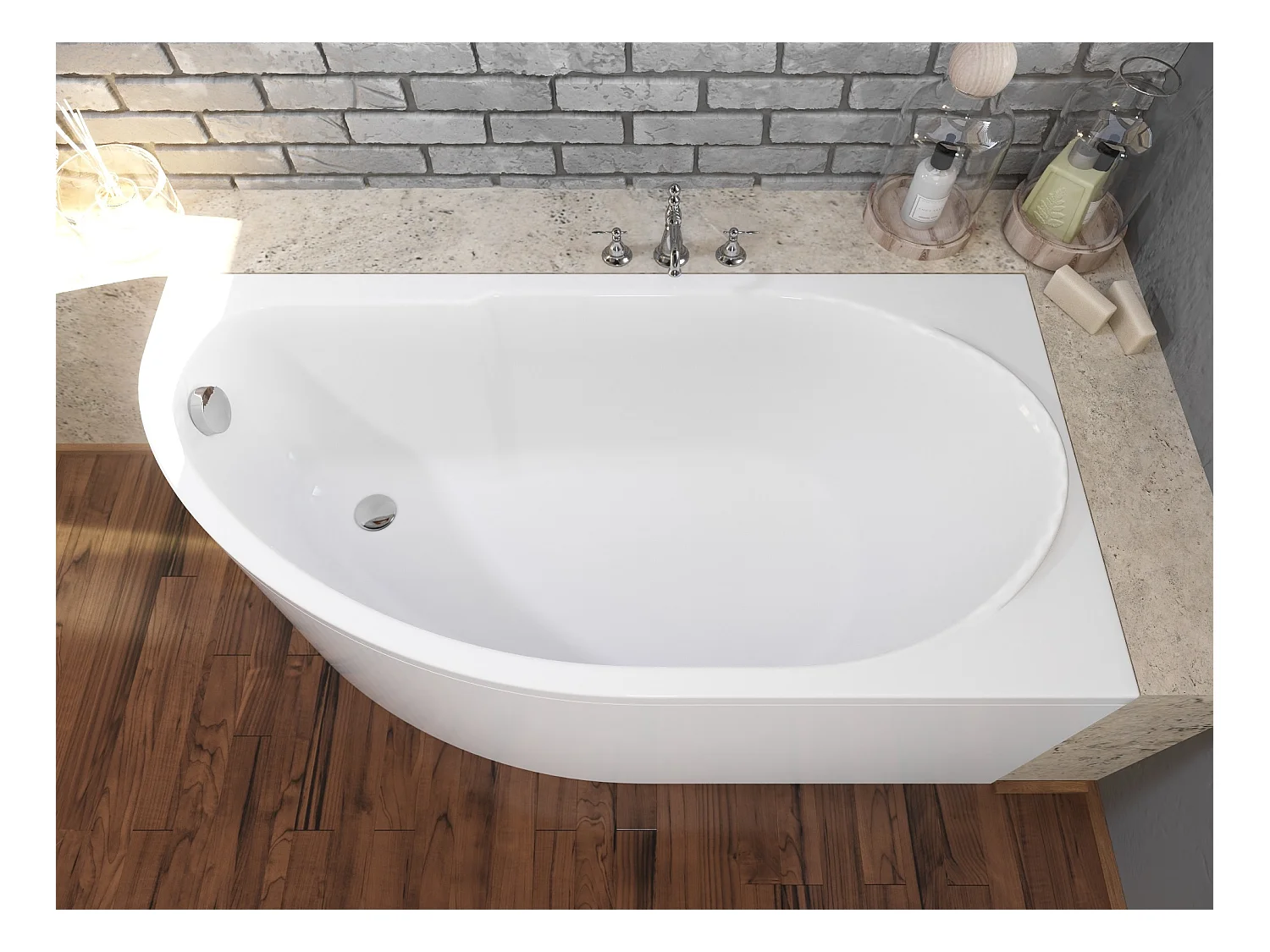 Badewanne Eckwanne MIKI 145x85 Rechts | Ablauf & Füße GRATIS !