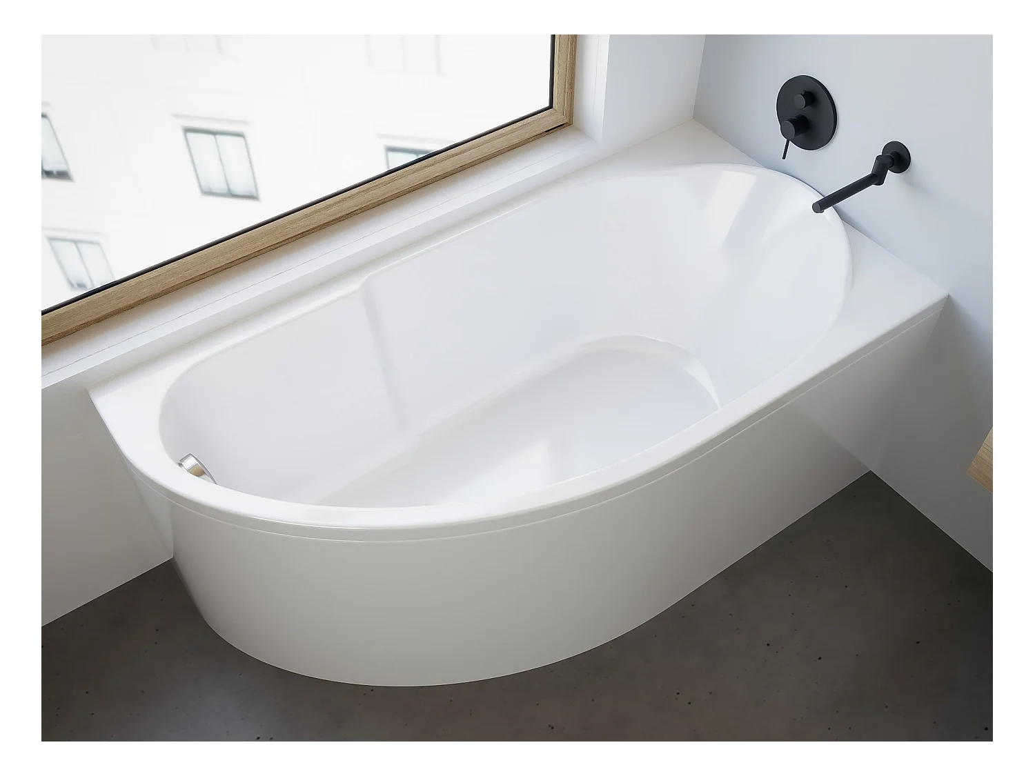 Badewanne Eckwanne MIKI 145x85 Rechts | Ablauf & Füße GRATIS !