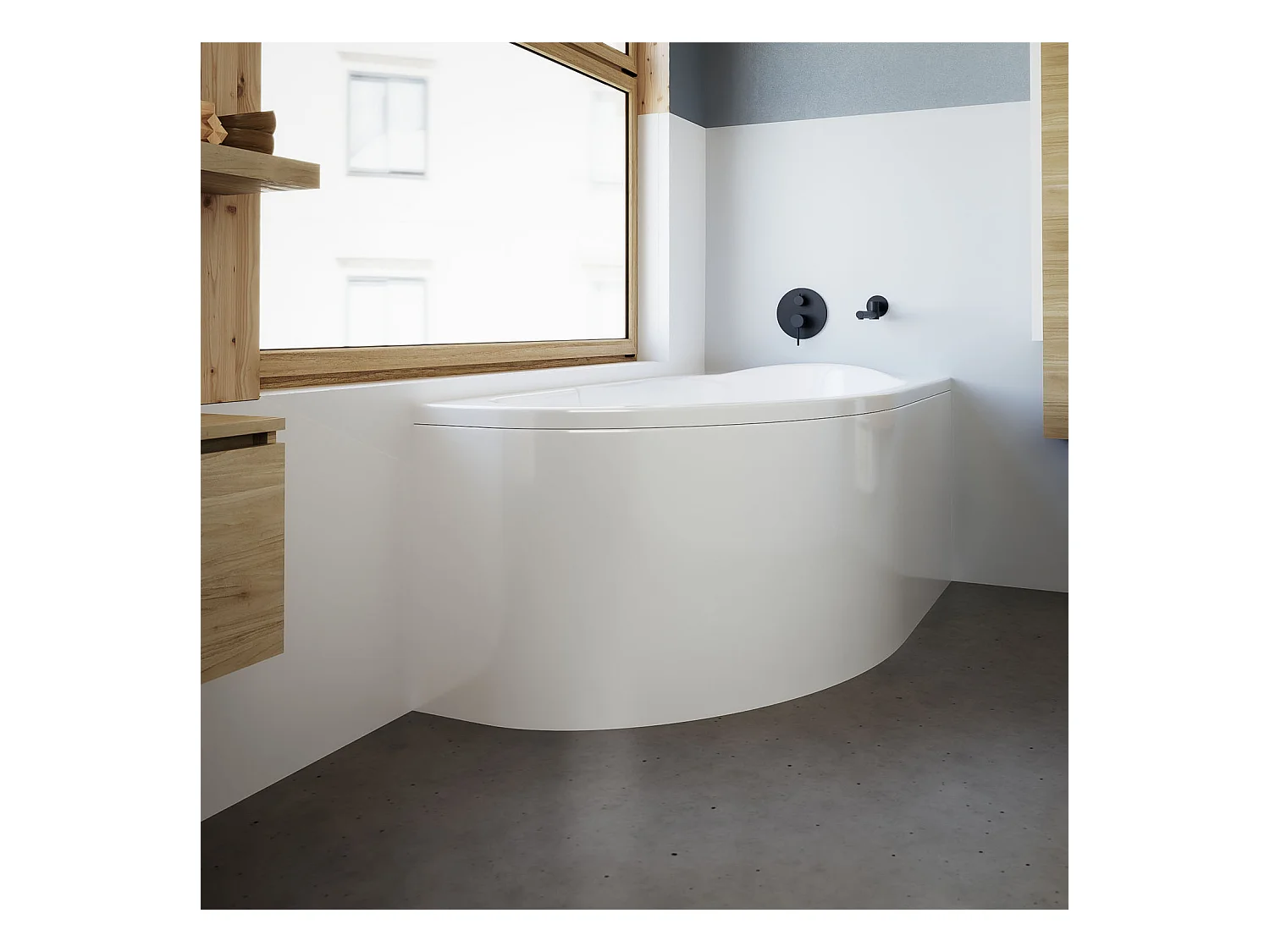 Badewanne Eckwanne MIKI 145x85 Rechts | Ablauf & Füße GRATIS !