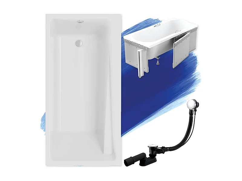 Badewanne Rechteck ELZA 140x70 mit Styroporverkleidung | Ablauf & Füße GRATIS !