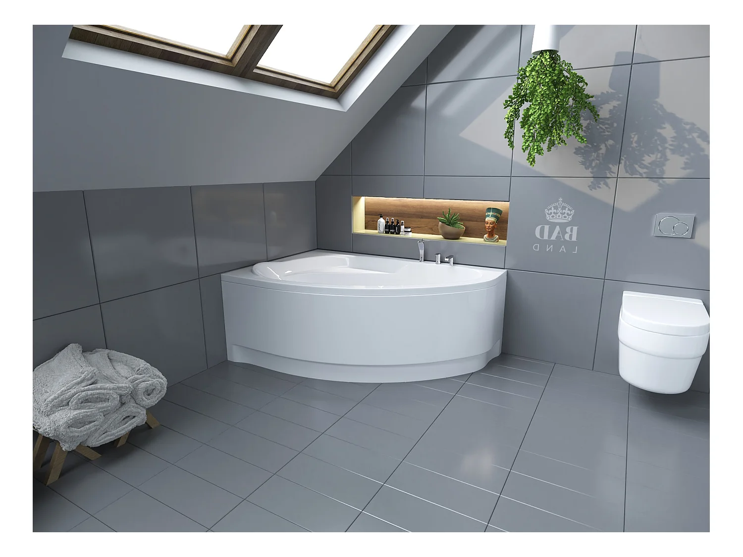Badewanne Eckwanne MAREA 150x100 Links mit AcrylSchürze | Ablauf & Füße GRATIS !