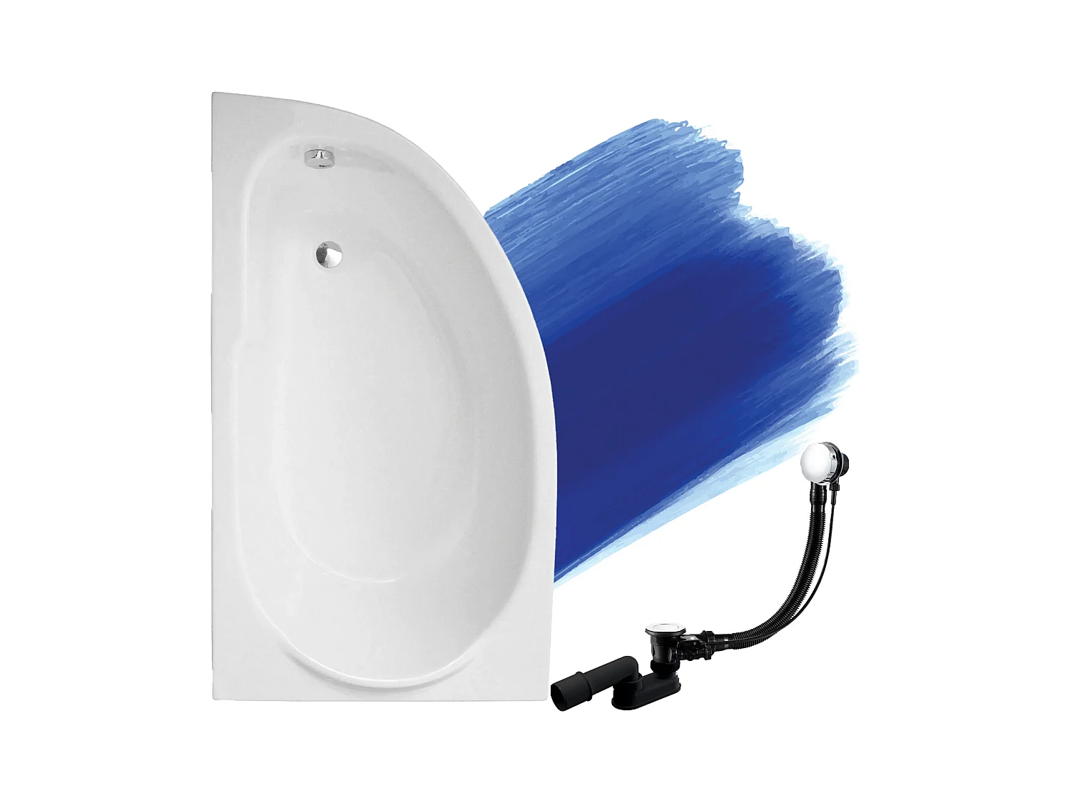 Hoekbad MIKI 145x85 links | Afvoer &amp; voeten GRATIS!