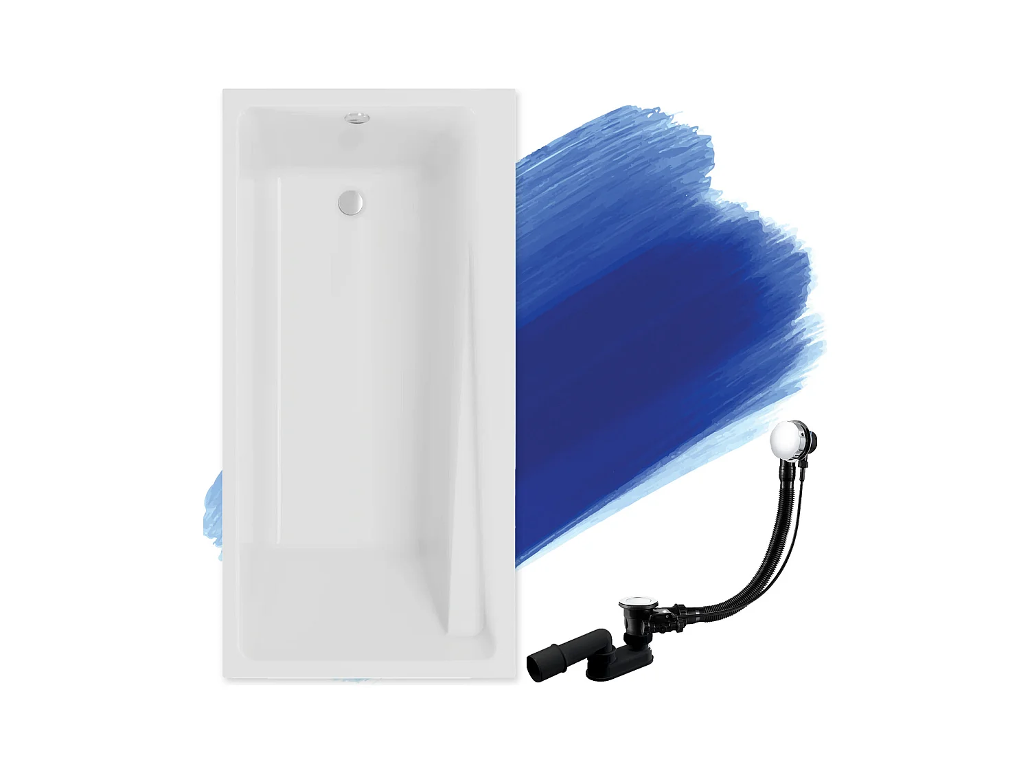 Badewanne Rechteck ELZA 150x70 | Ablauf & Füße GRATIS !