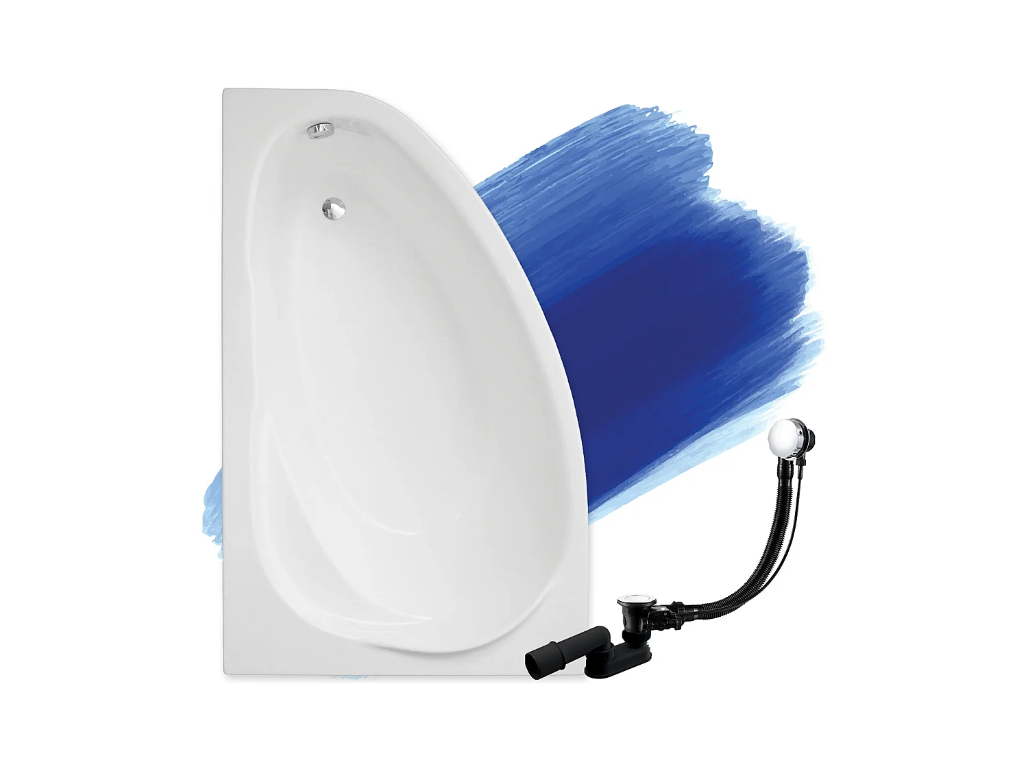 Badewanne Eckwanne MAREA 150x100 Links | Ablauf & Füße GRATIS !