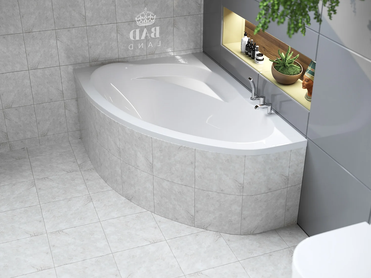 Badewanne Eckwanne MAREA 150x100 Links | Ablauf & Füße GRATIS !