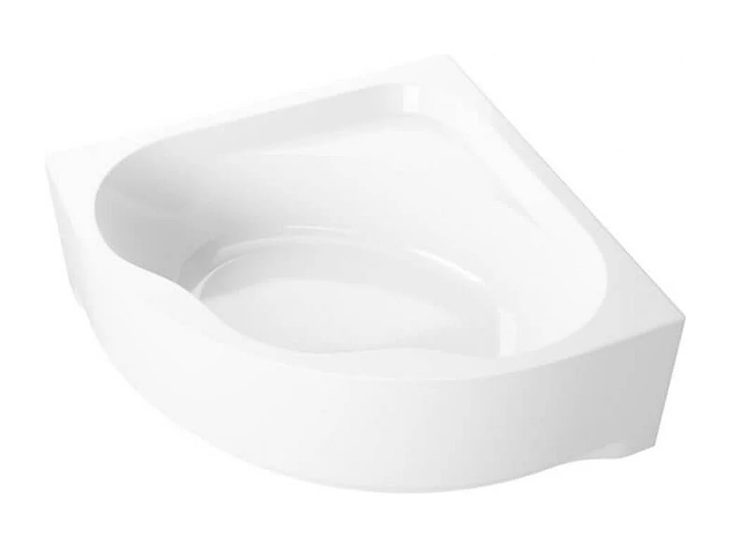 Baignoire asymétrique 150x150 STANDARD acrylique blanc + avec Tablier + Pieds + Vidage à chromé