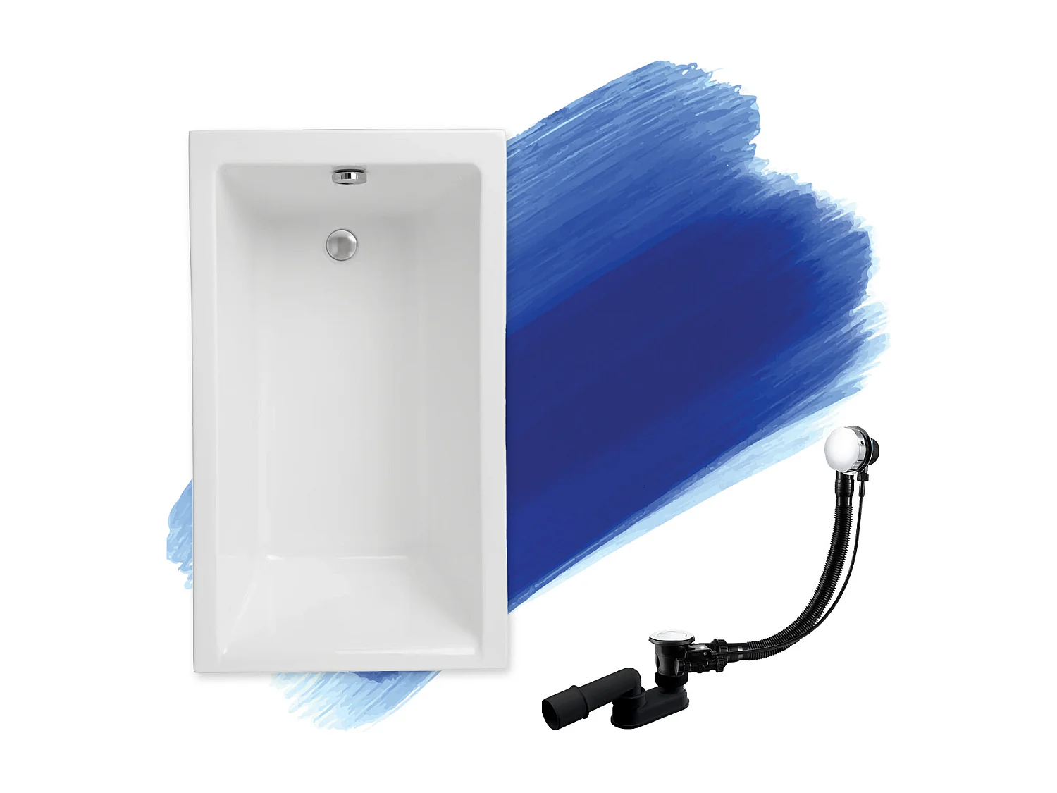 Badewanne Rechteck CAPRI 120x70 | Ablauf & Füße GRATIS !