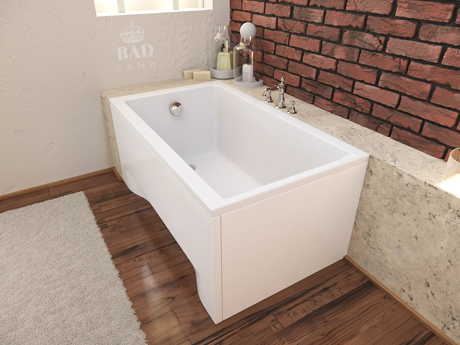 Badewanne Rechteck CAPRI 120x70 | Ablauf & Füße GRATIS !