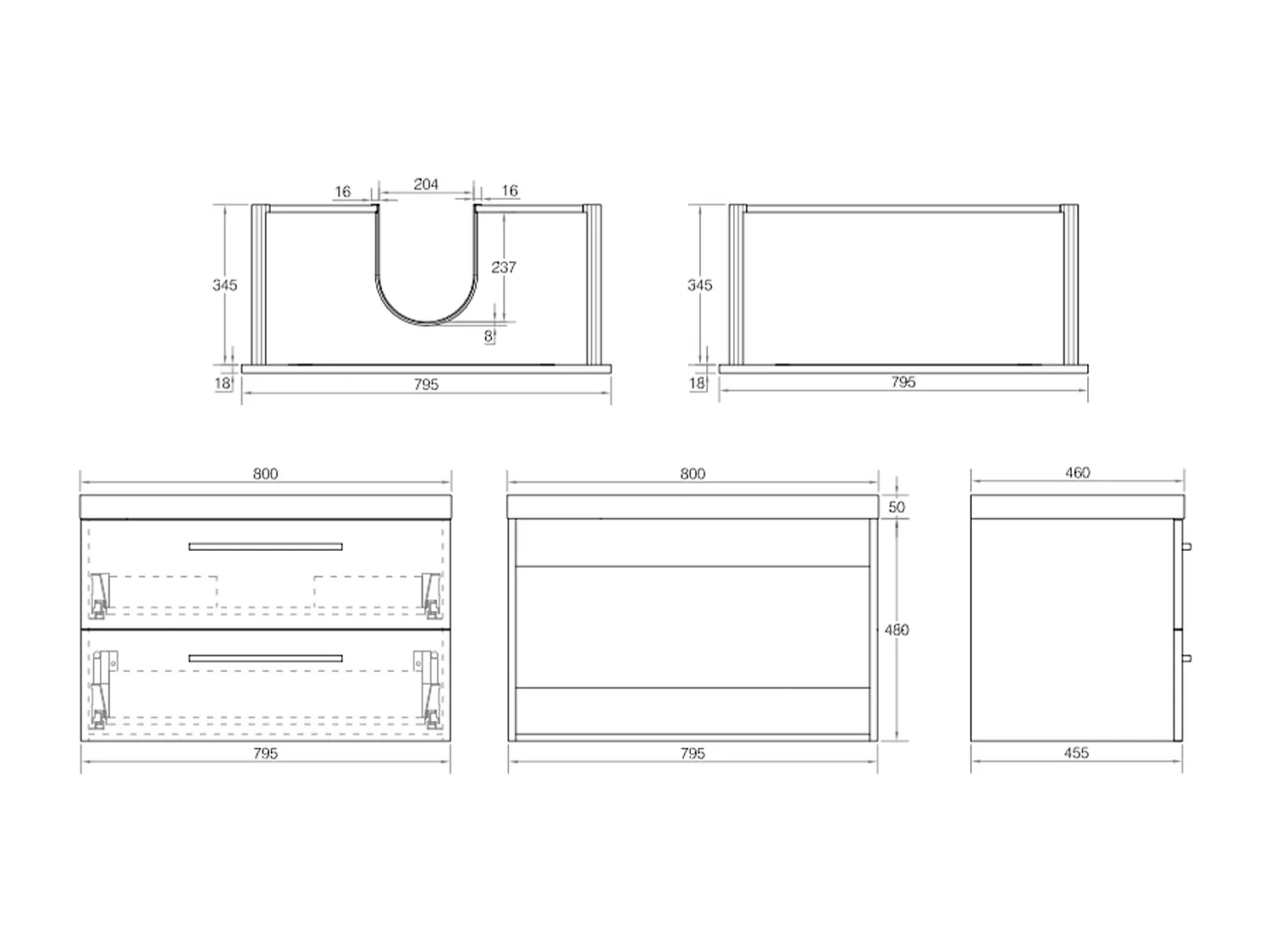 Meuble avec vasque 80 cm chêne californien gris Aquasun