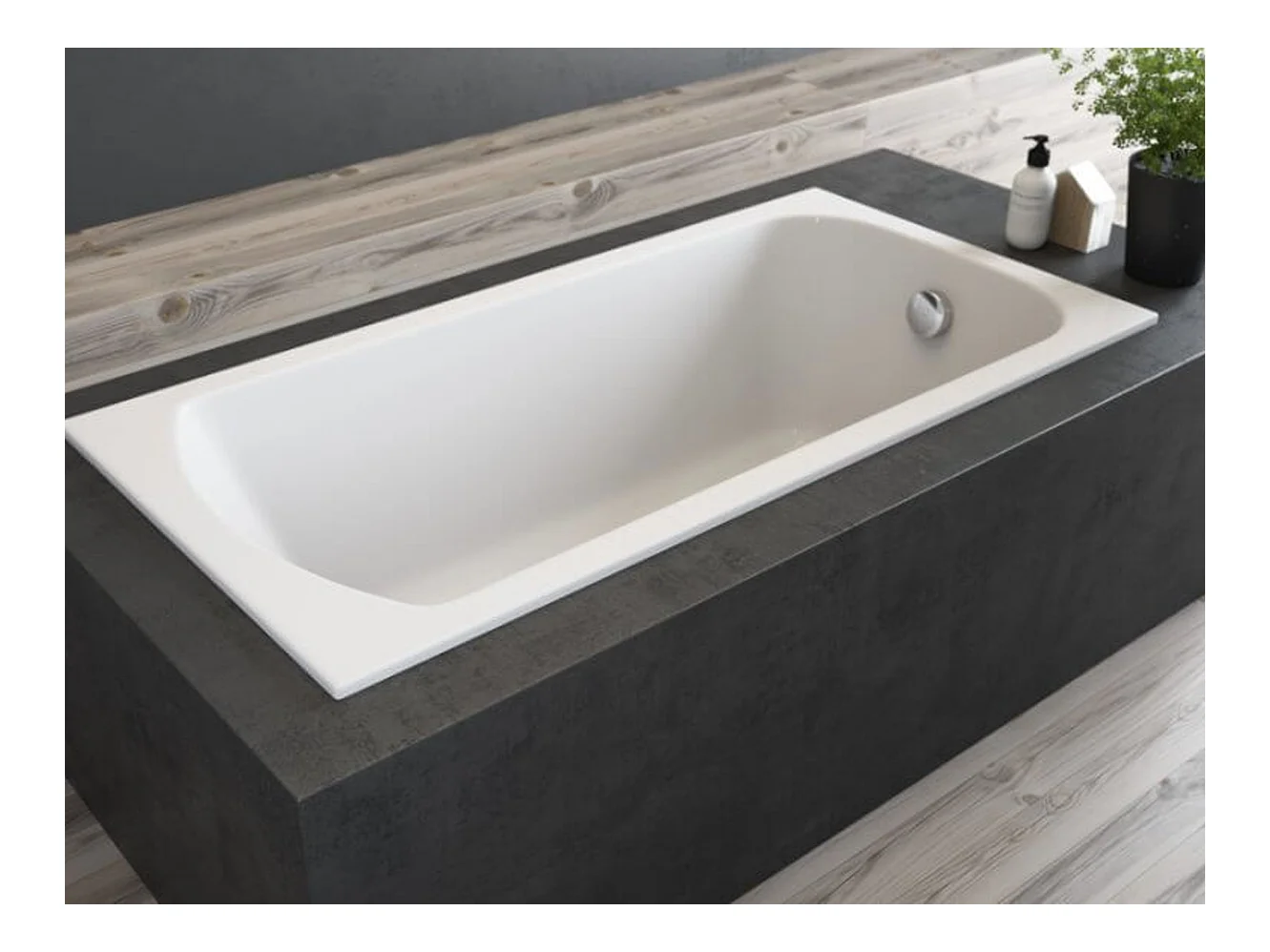 Rechthoekige badkuip CLASSIC SLIM 180x80 met piepschuim bekleding, opbergvak 4 cm | Afvoer &amp; poten GRATIS!