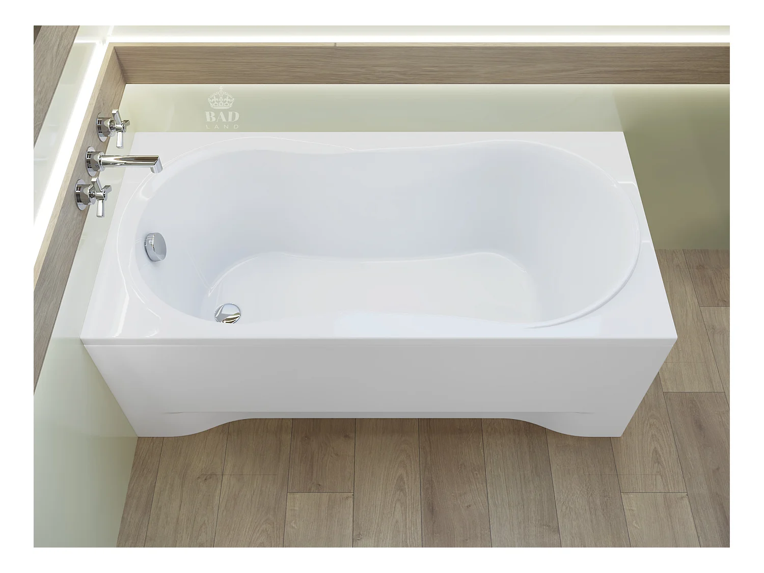 Baignoire rectangulaire 170x70 GRACJA acrylique blanc, sans Habillage + Pieds + Vidage à chromé