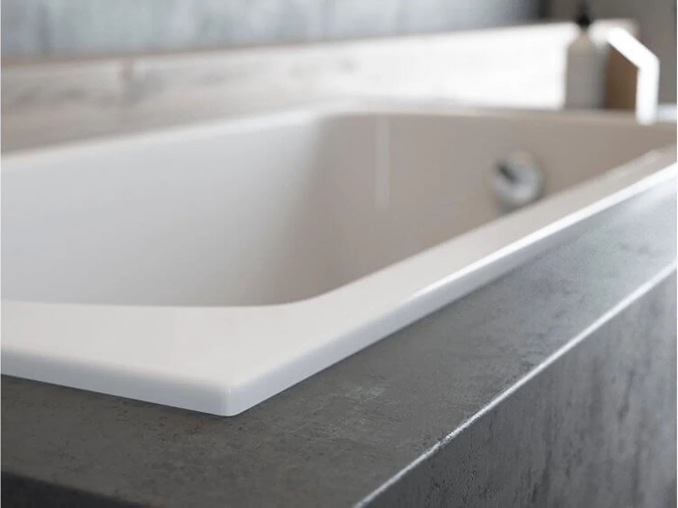 Baignoire rectangulaire 120x70 CLASSIC SLIM acrylique blanc + Habillage en polystyrène + Pieds + Vidage à chromé