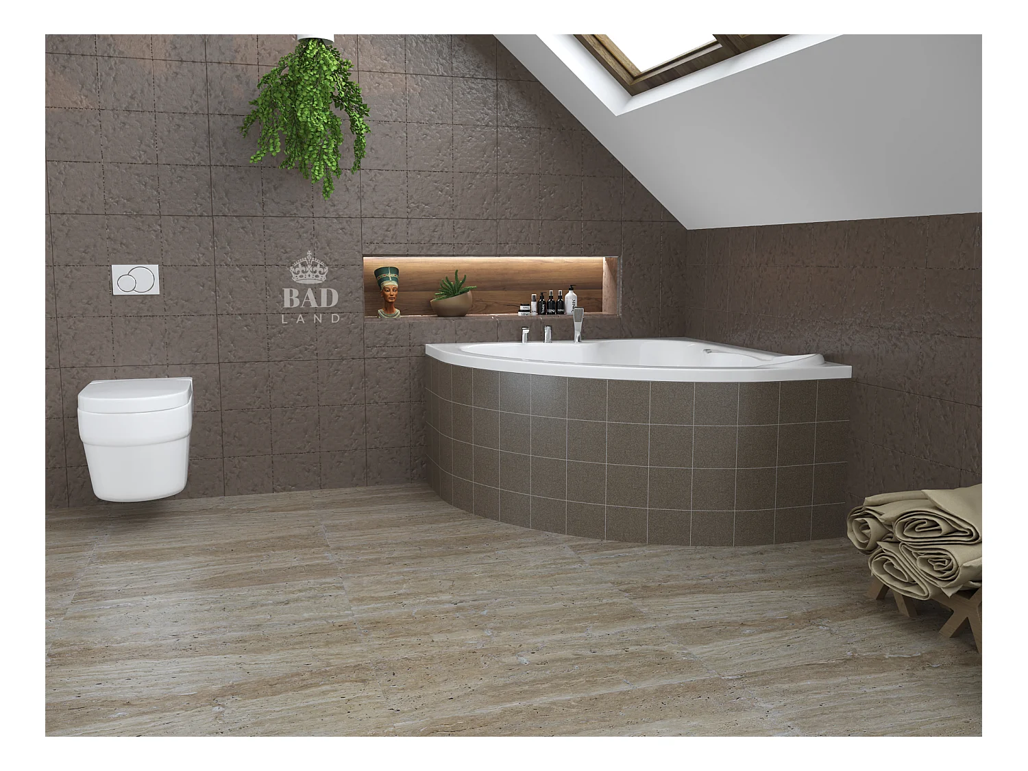 Baignoire asymétrique 120x120 STANDARD acrylique blanc, sans Habillage + Pieds + Vidage à chromé