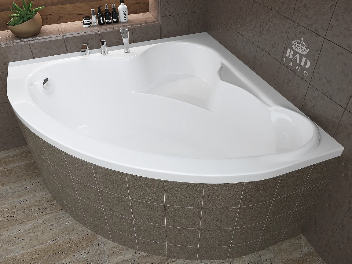 Badewanne Eckwanne STANDARD 120x120 | Ablauf & Füße GRATIS !