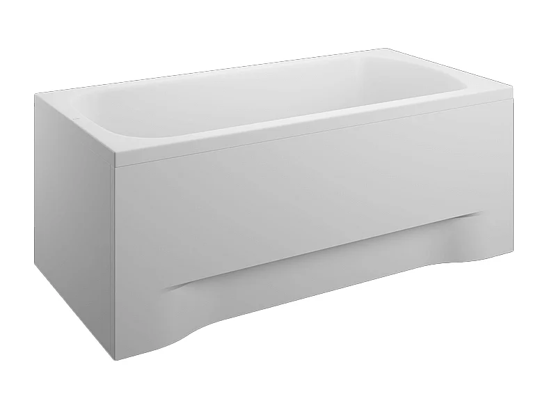 Baignoire rectangulaire 150x70 ELZA acrylique blanc + avec Tablier + Pieds + Vidage à chromé