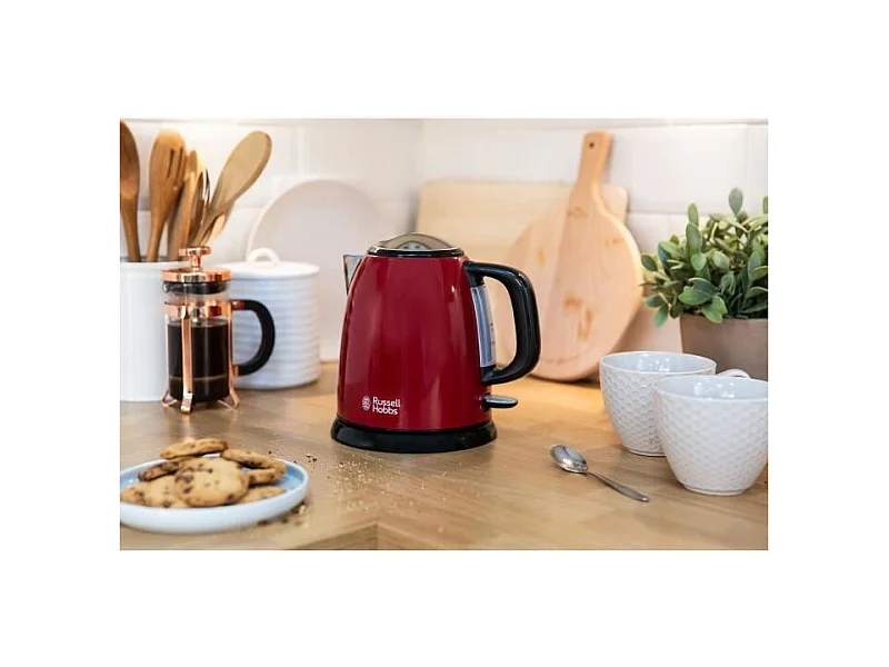 RUSSEL HOBBS 24992-70 Bouilloire Compacte Colours Plus Capacite 1 L Filtre Anti-Calcaire Amovible Lavable - Rouge