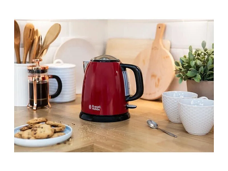 RUSSEL HOBBS 24992-70 Bouilloire Compacte Colours Plus Capacite 1 L Filtre Anti-Calcaire Amovible Lavable - Rouge