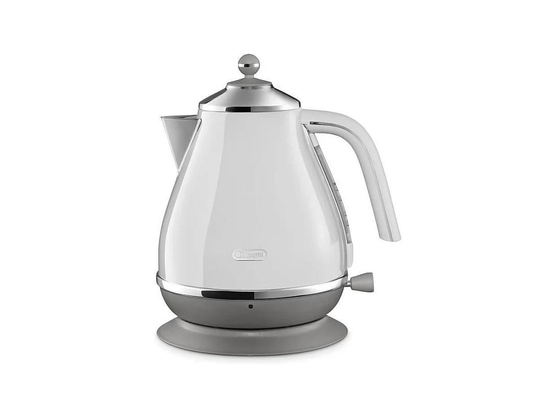 Bouilloire DELONGHI ICONA CAPITALS - 1,7L - Acier inoxydable - Base amovible et pivotante 360° - Filtre anticalcaire - Blanc