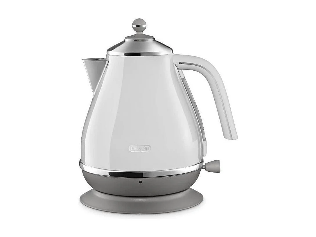 Bouilloire DELONGHI ICONA CAPITALS - 1,7L - Acier inoxydable - Base amovible et pivotante 360° - Filtre anticalcaire - Blanc