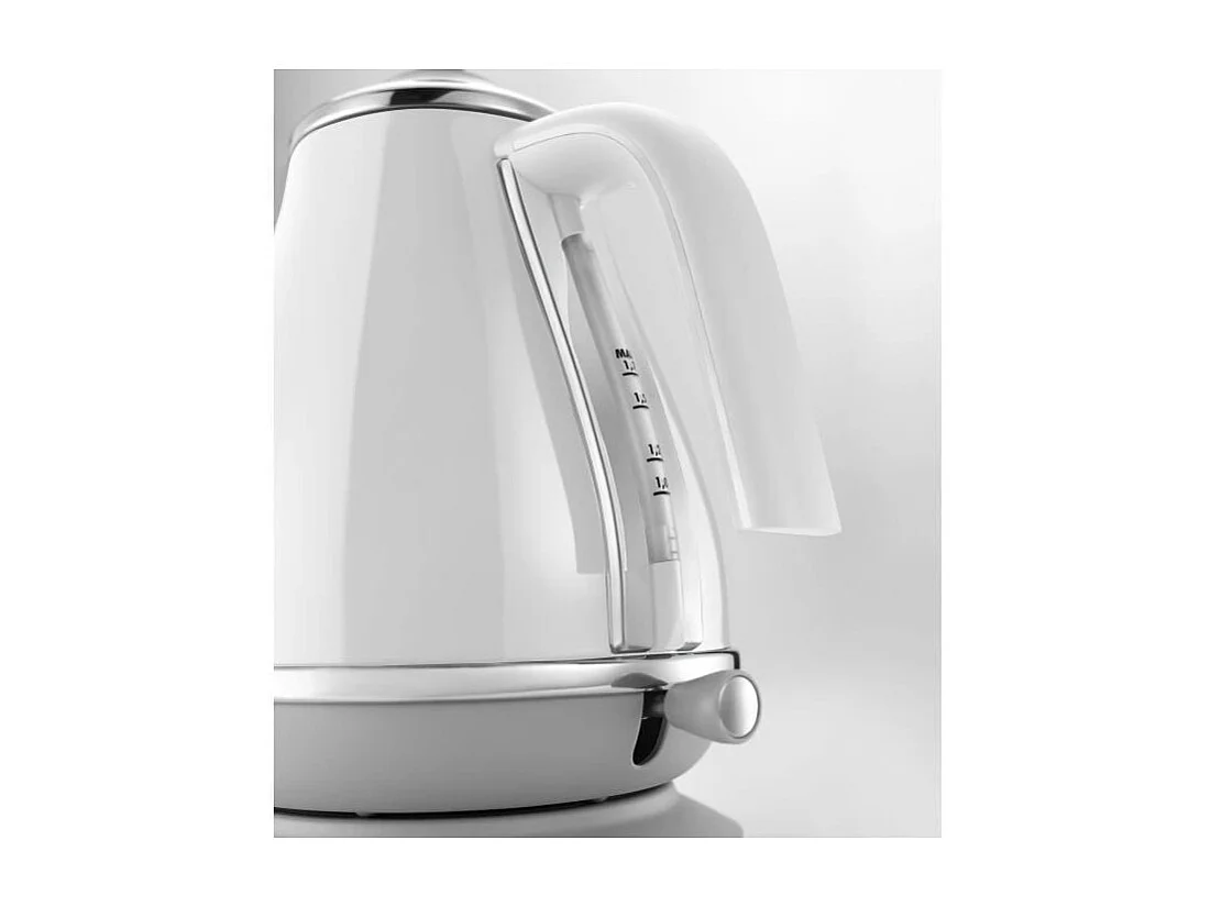 Bouilloire DELONGHI ICONA CAPITALS - 1,7L - Acier inoxydable - Base amovible et pivotante 360° - Filtre anticalcaire - Blanc