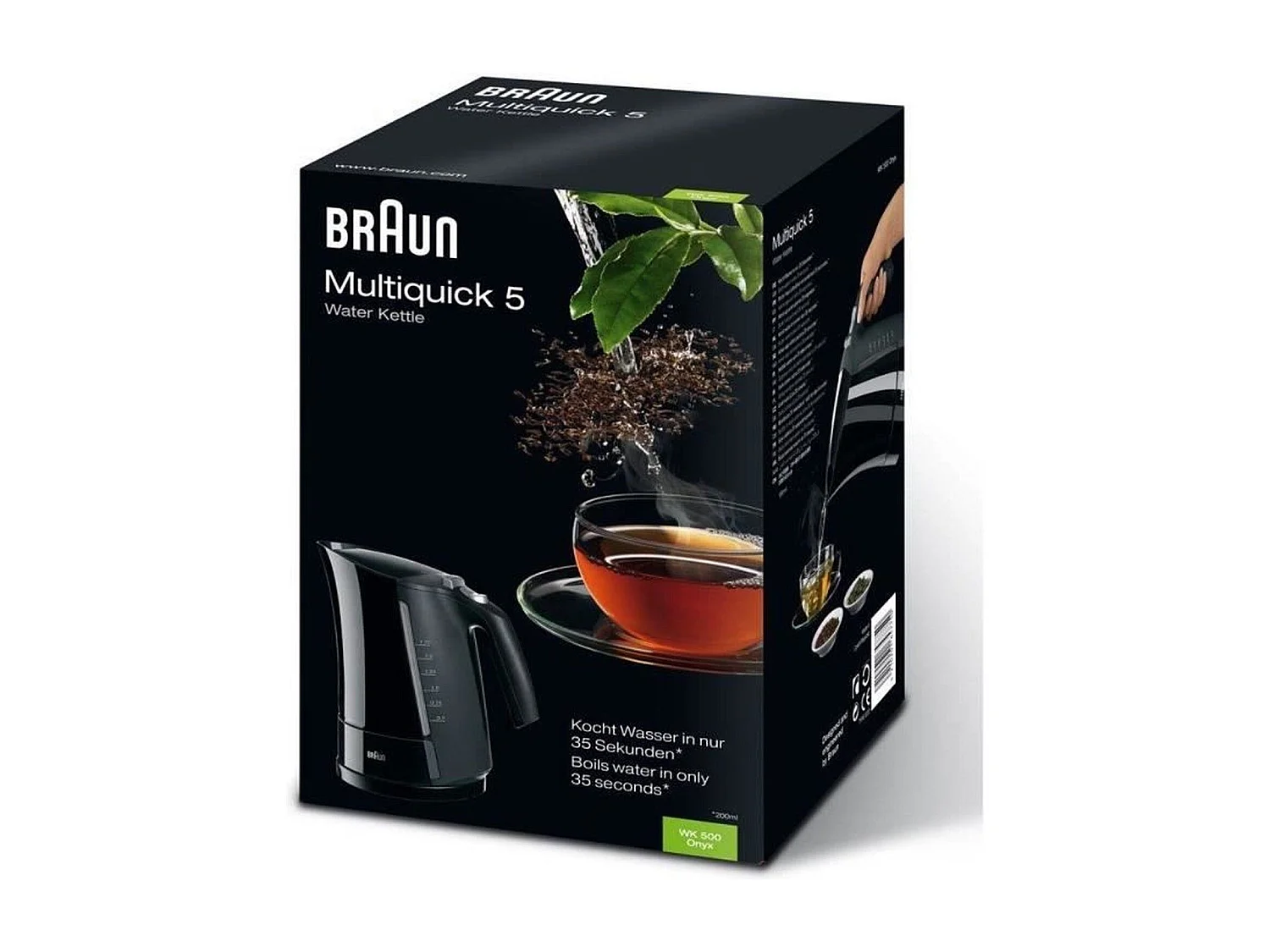 Hervidor eléctrico Multiquick 5 - 1,6 L - Negro - Sistema de ebullición rápida
