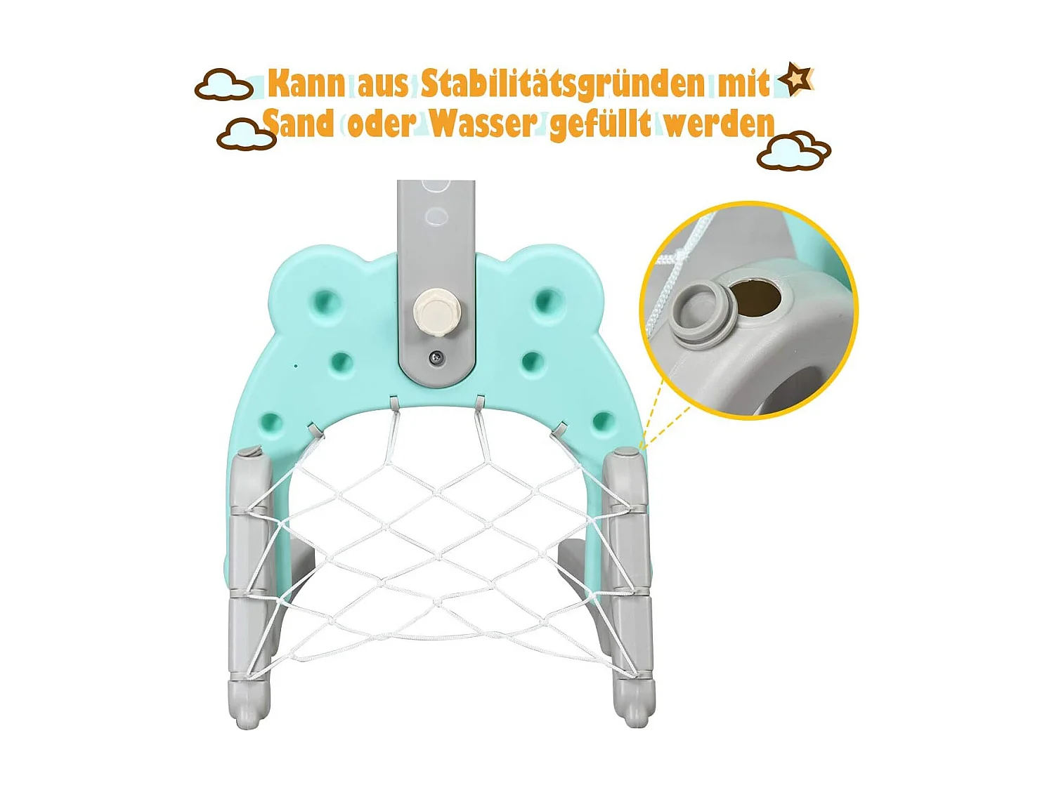 Canestro da basket 3 in 1 per bambini, Canestro da basket con porta da calcio e gioco degli anelli