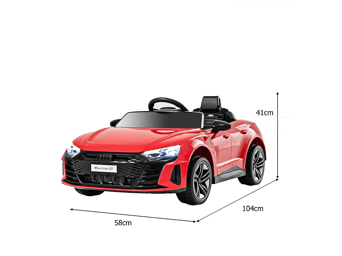 Macchina elettrica per bambini con telecomando luci LED MP3 musica clacson, Veicolo elettrico a batteria 12V Rosso